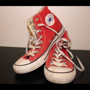 Red high top converse